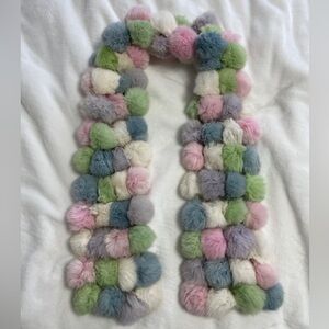 Fluffy, soft, real-fur Pom-Pom Scarf